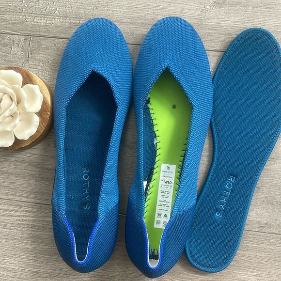 Rothys the round toe size 10 Deep teal woman flat shoes - Picture 7 of 9